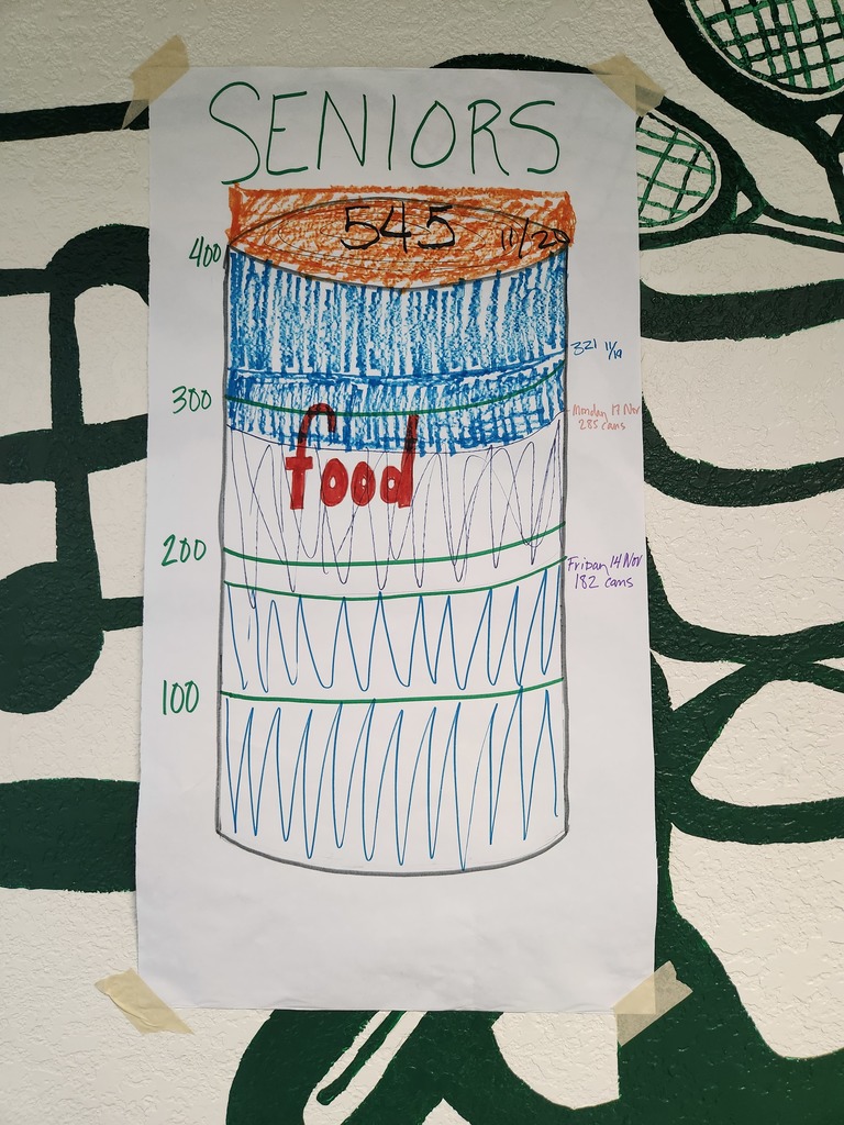 Seniors collected 545 food items.