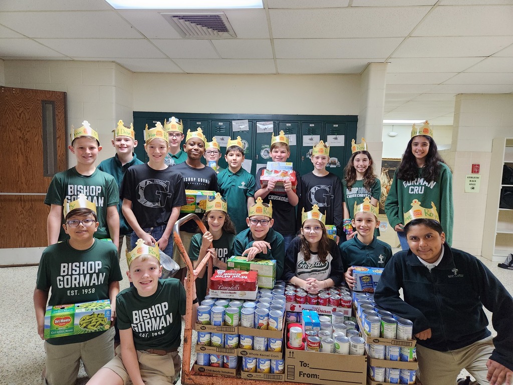 6th Grade winners of the food drive.