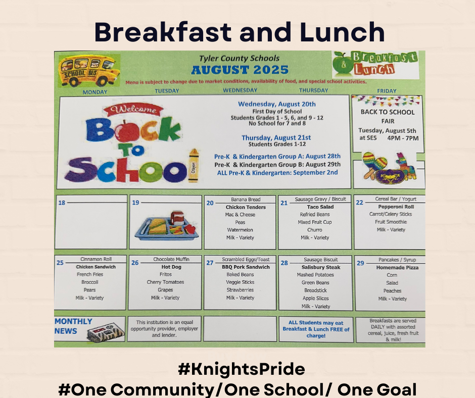 Breakfast and Lunch 8/2025