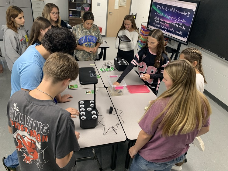 putting together our hydroponic gardens 