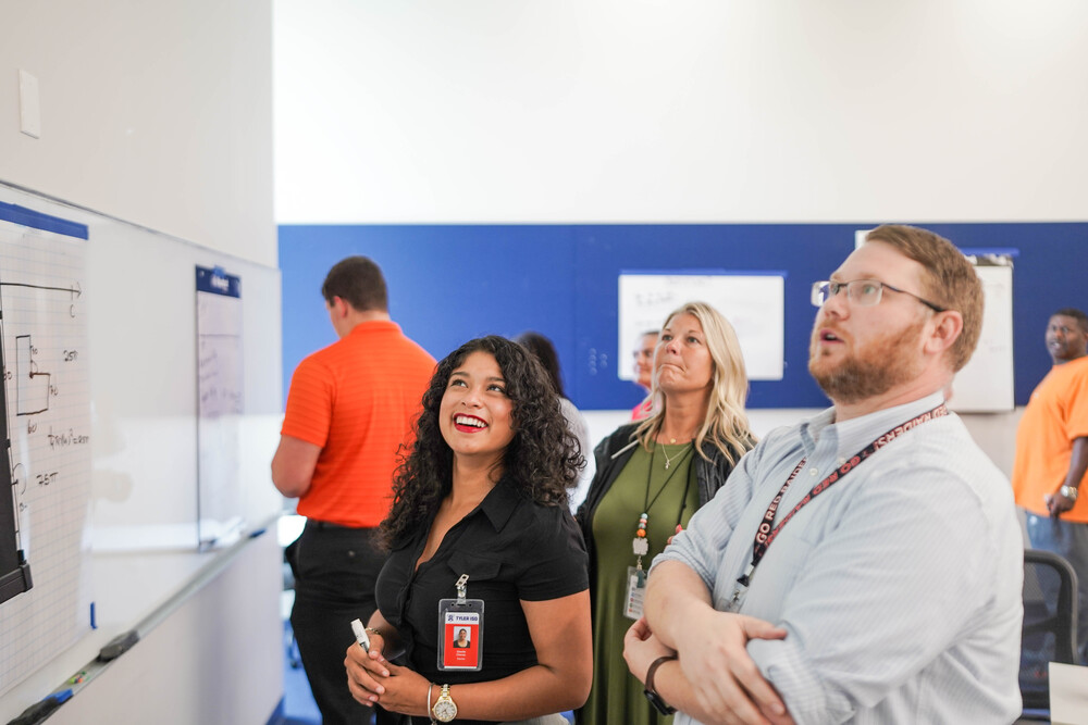 Educators discuss a mathematics activity