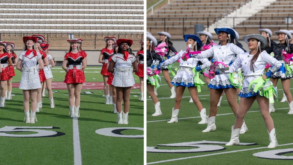 drill team on football field