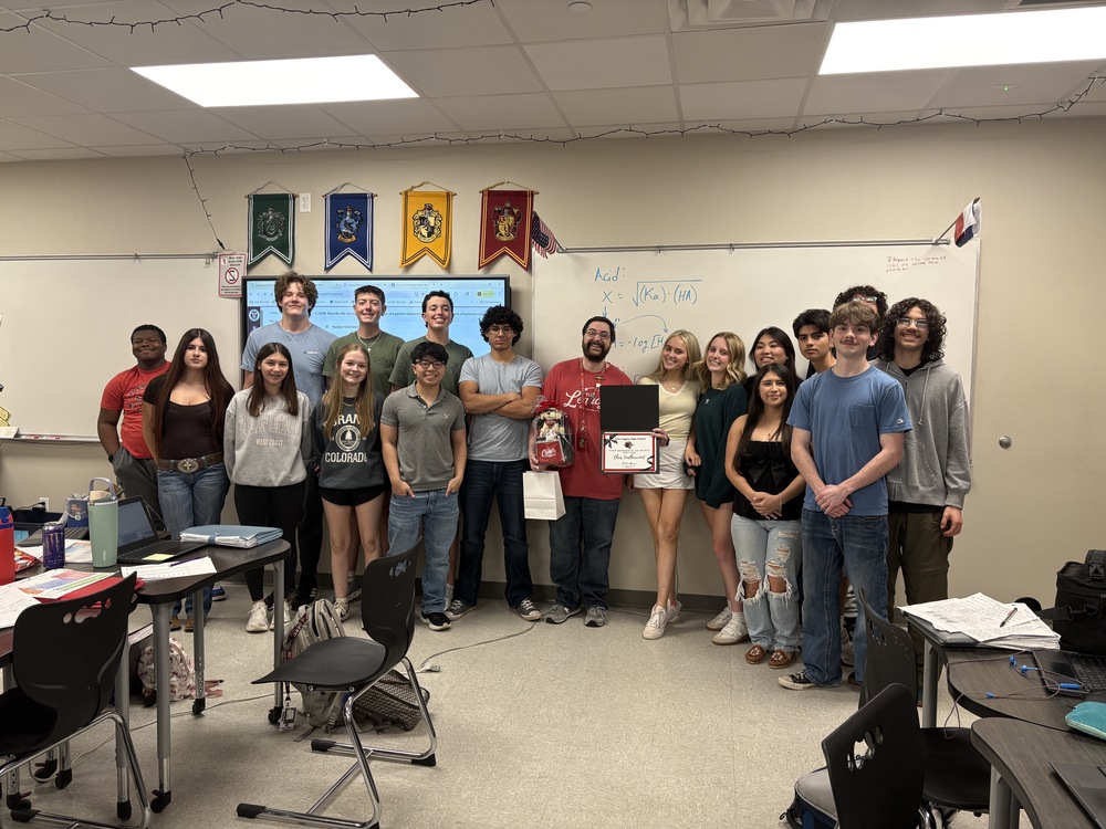 Mr. Leatherwood with one of his classes