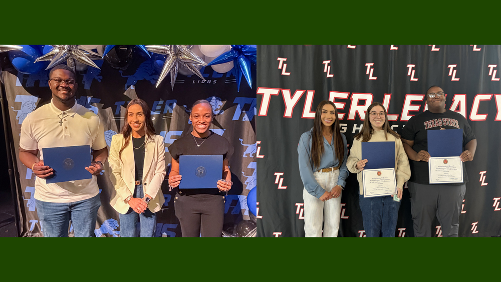 teen boys and girls holding certificates of achievement