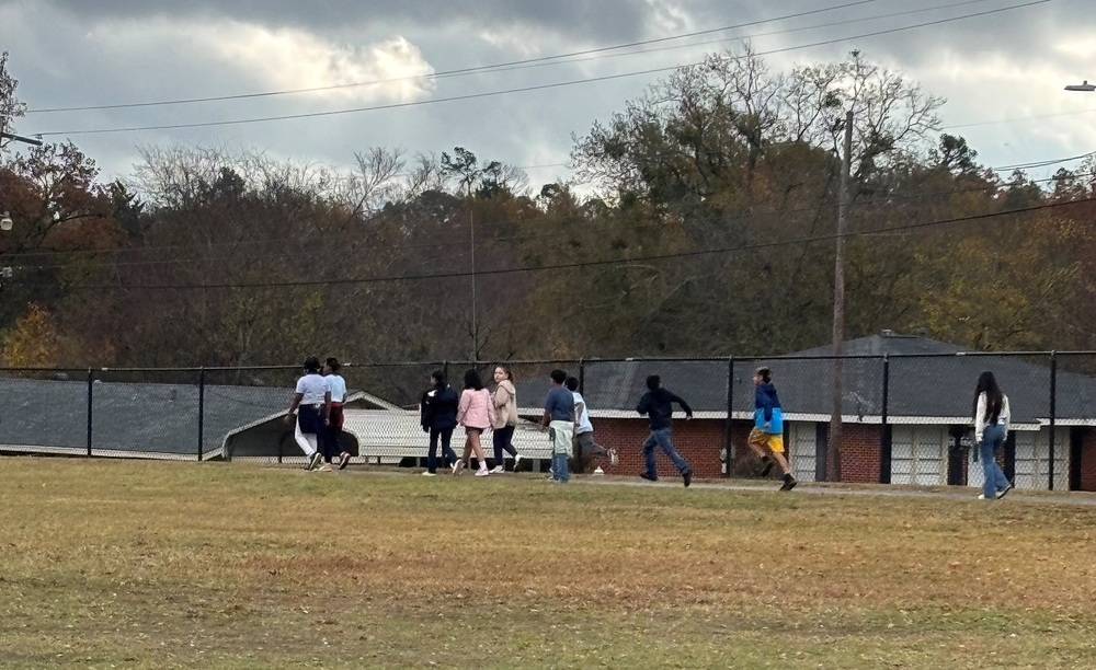 kids running around a track