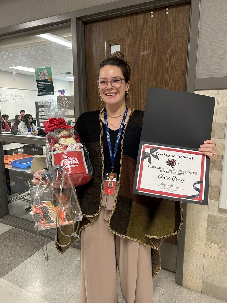 Tyler Legacy staff for December: Ms. Berry