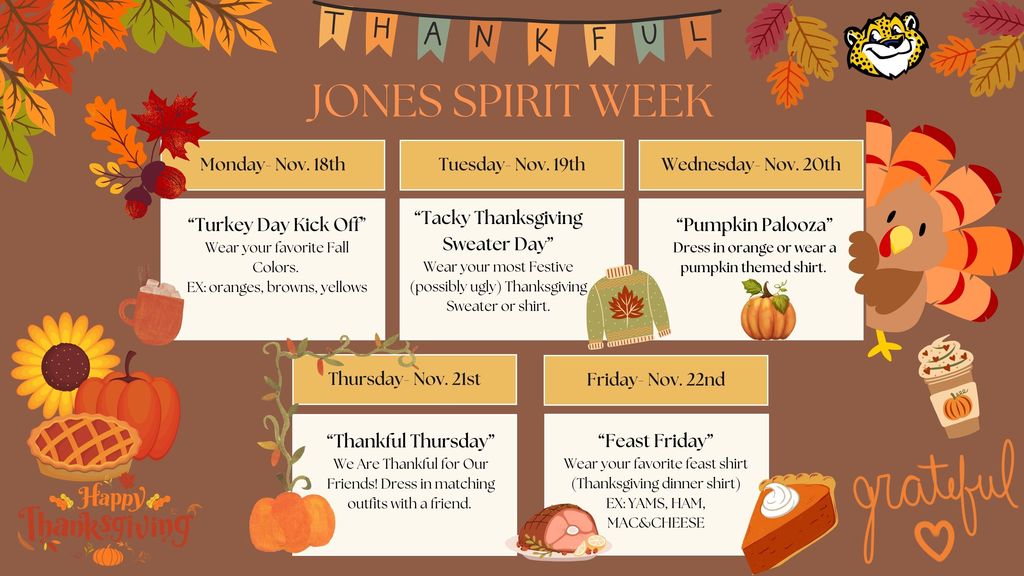 Jones Thankful Spirit Week