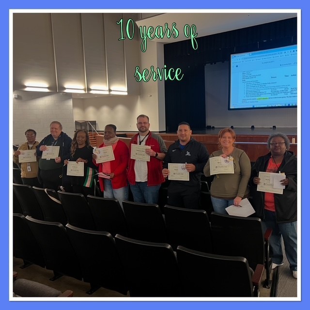 10 years of service to TISD