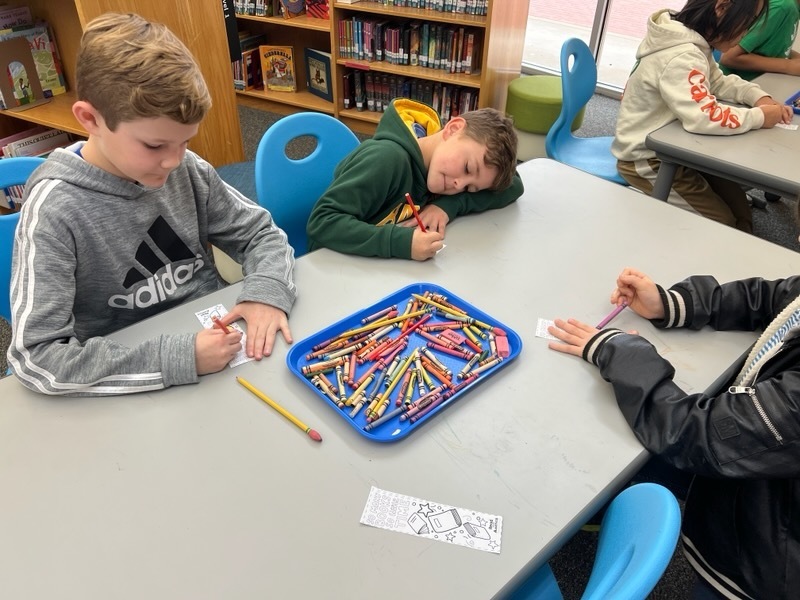 students working on read across america activities