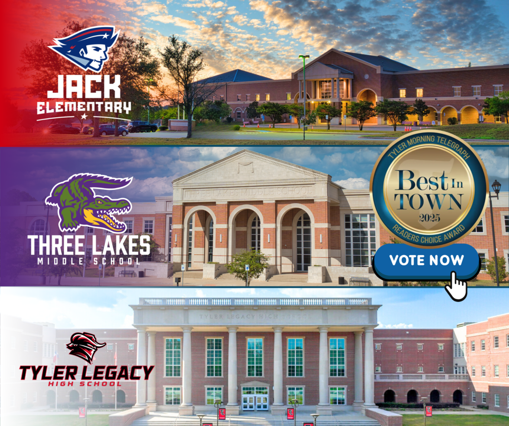 The City of Tyler elected Jack Elementary, Three Lakes Middle School, and Tyler Legacy High School to be voted as  some of the best schools in Tyler, Texas.