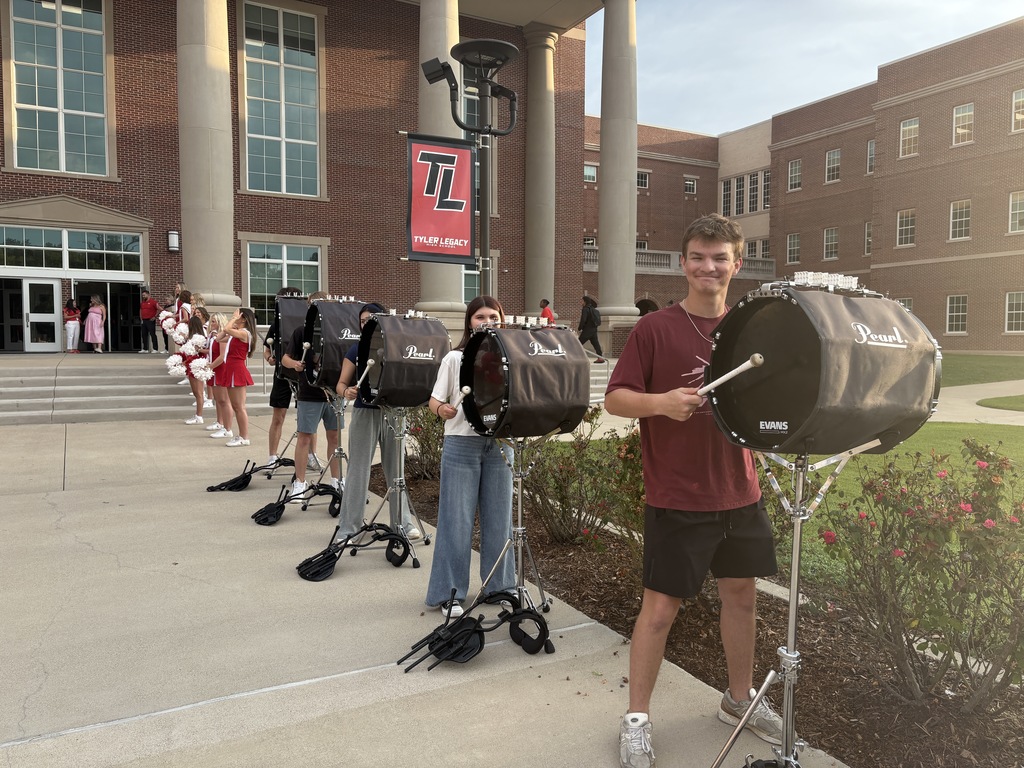 Tyler Legacy drumline on the first day of school