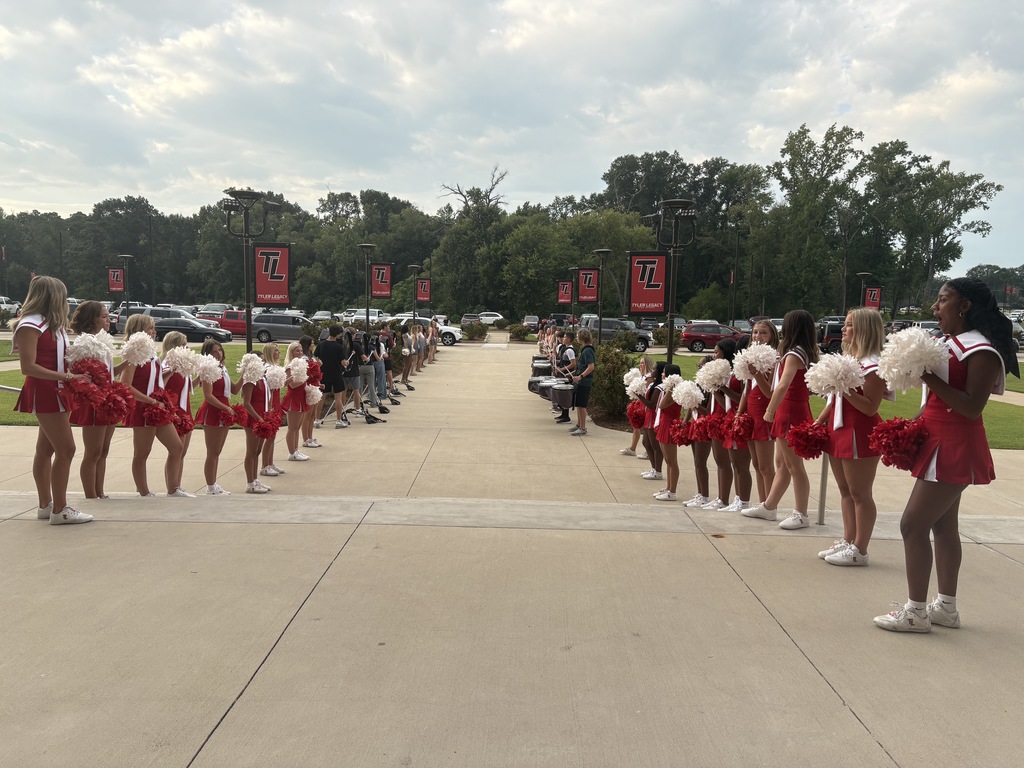 Tyler Legacy cheerleaders on the first day of school