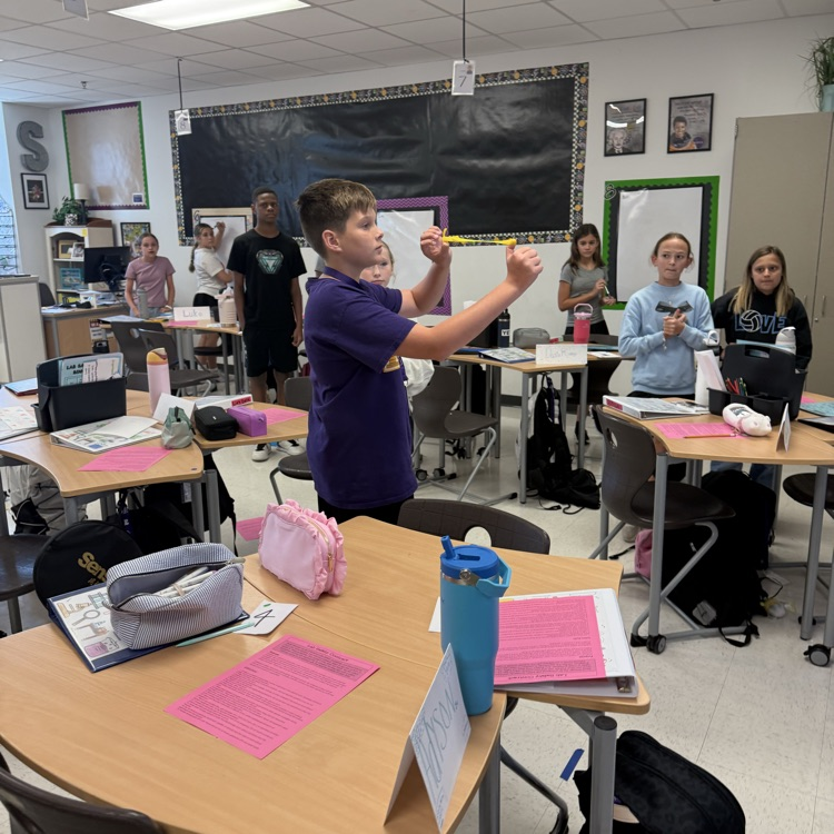 student playing review game