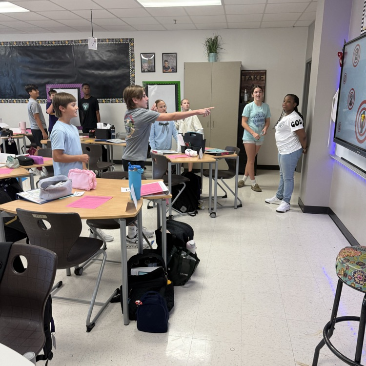 student playing review game