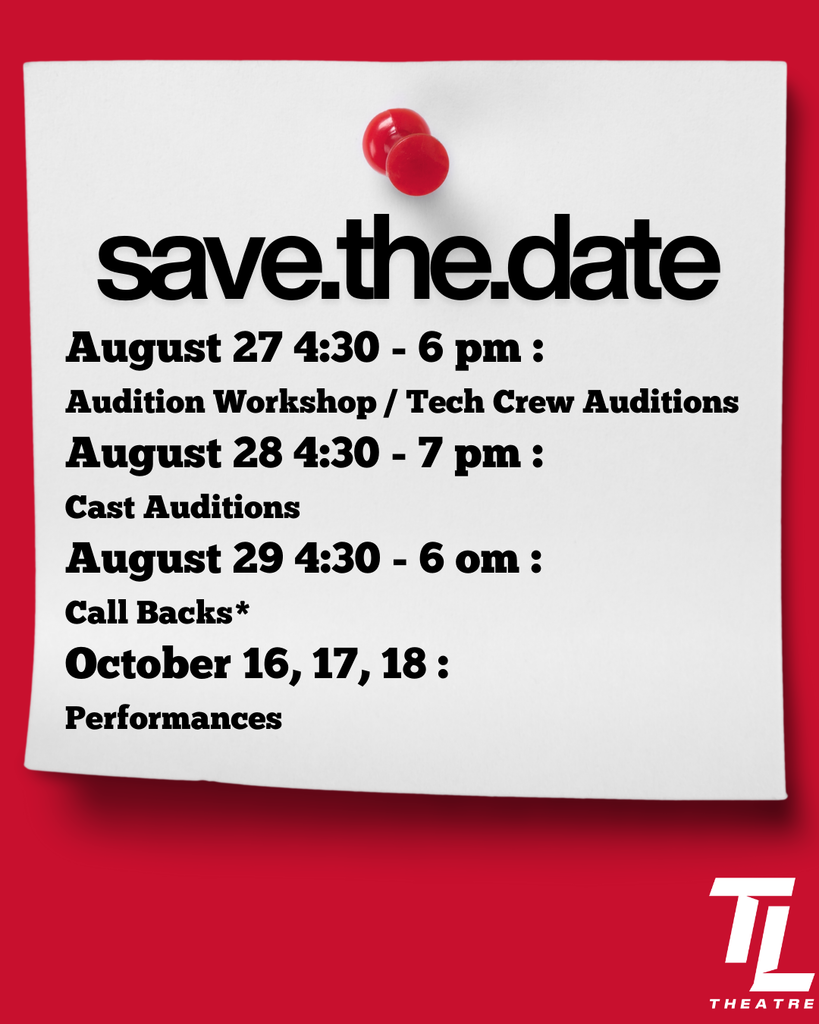 π AUDITIONS: THE OUTSIDERS π Tyler Legacy Red Raider Theatre is bringing S.E. Hintonβs classic to the stage. Greasers. Socs. Rumbles. Loyalty. A story of brotherhood, survival, and what it really means to βstay gold.β Think youβve got what it takes to step into the world of Ponyboy, Johnny, Dally, and the gang? This is your chance. π
Auditions coming soon. Click HERE for more info: https://www.canva.com/design/DAGtGMZA3xg/6sC23TklgcB_4pDAxWdnCw/view?utm_content=DAGtGMZA3xg&utm_campaign=designshare&utm_medium=link2&utm_source=uniquelinks&utlId=hc8d551cf03 Stay gold, Raiders. β¨