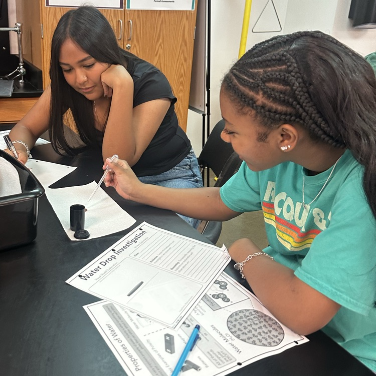 8th grade students investigated the properties of water