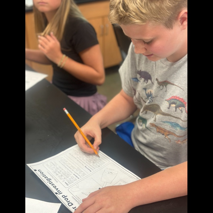 8th grade students investigated the properties of water