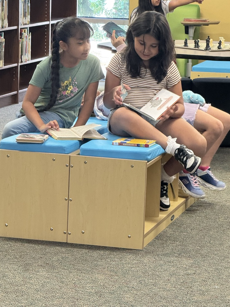 3rd graders reading in library
