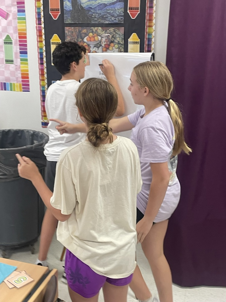 Students working on a project.