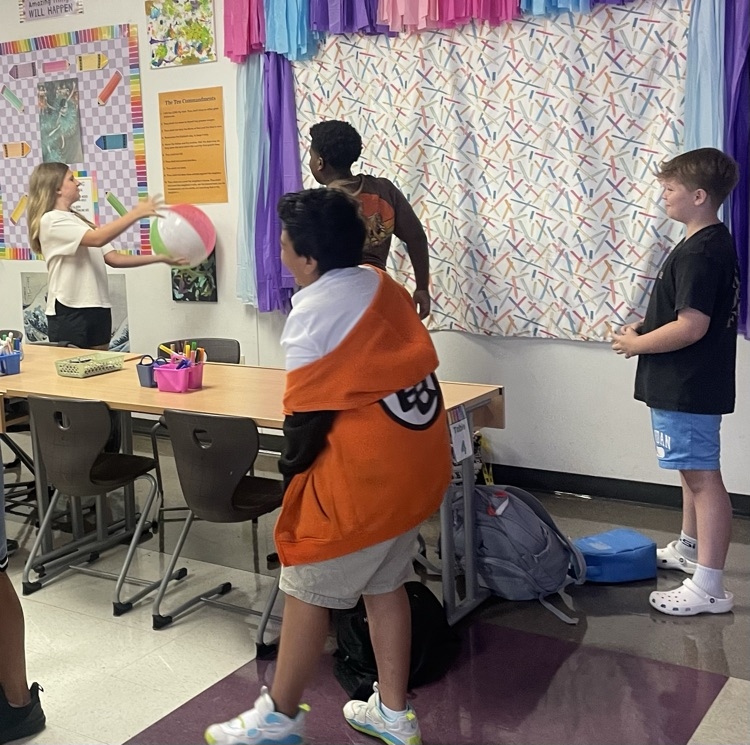 Students working on a project.