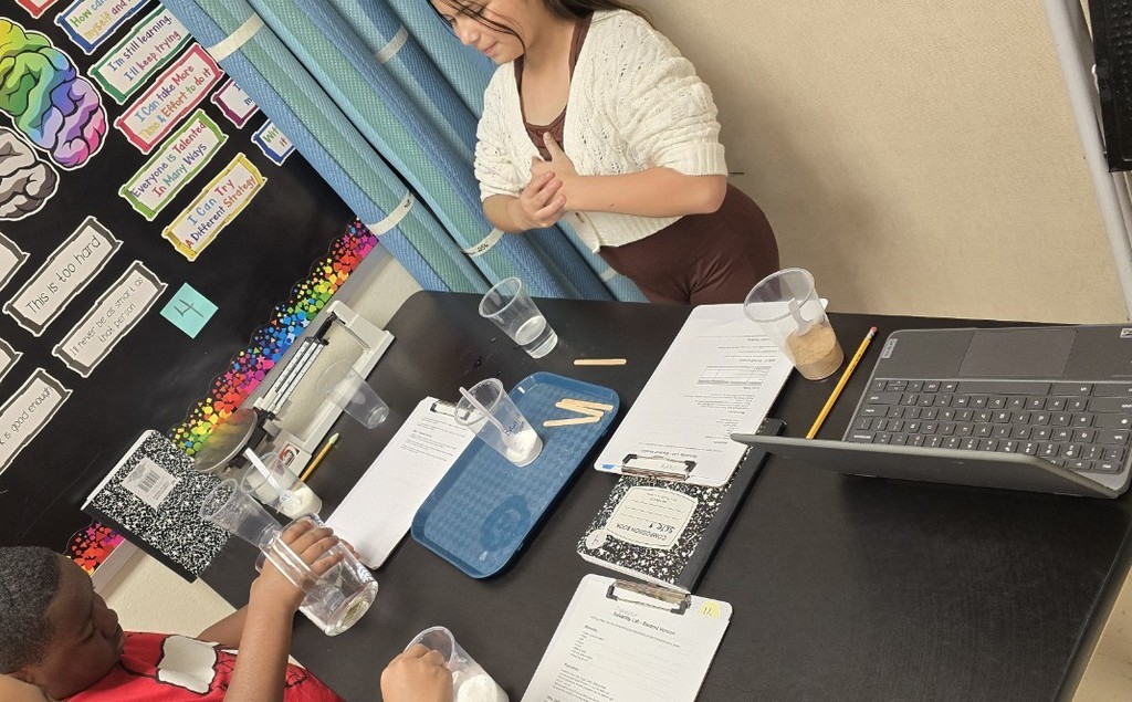 students working in groups