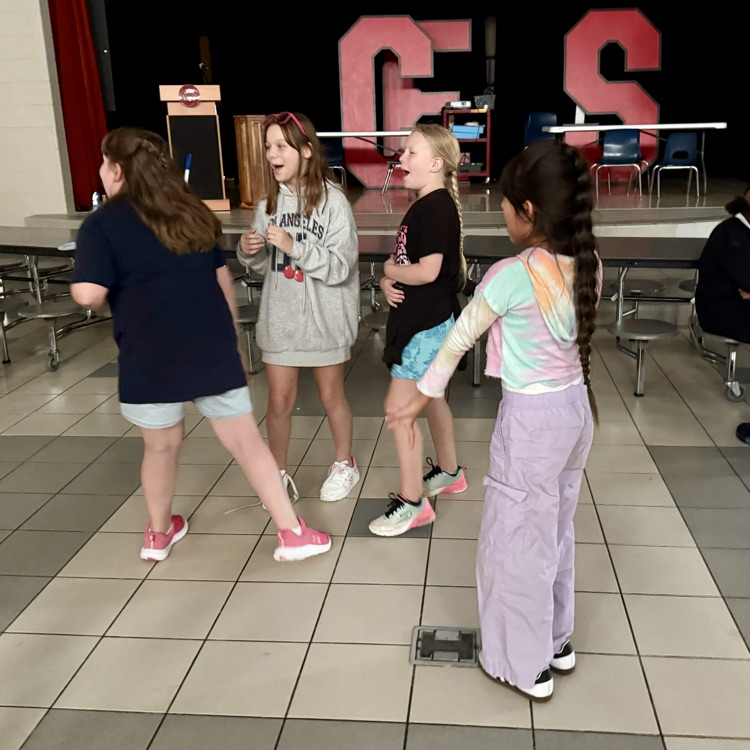 Fifth graders dancing at a dance party