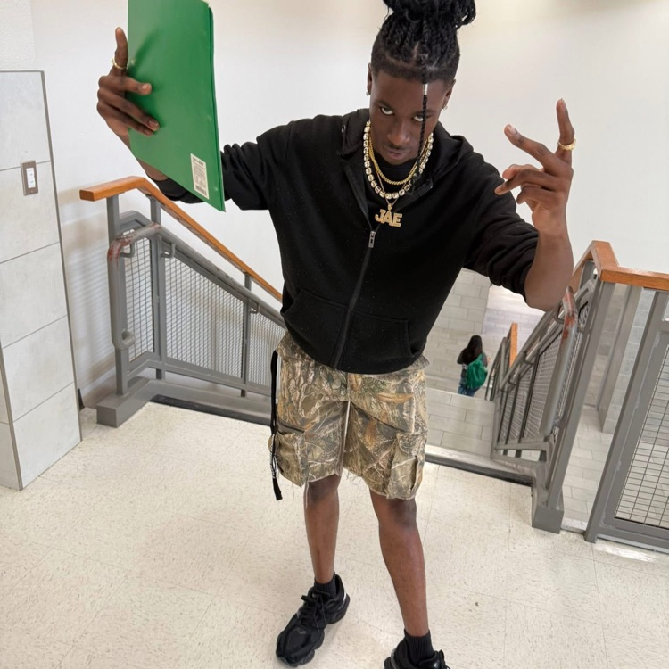 student wearing camo