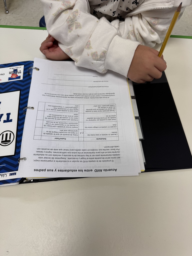 Students AVID agreement