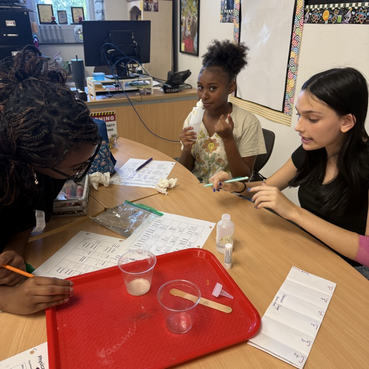 students completing experiment