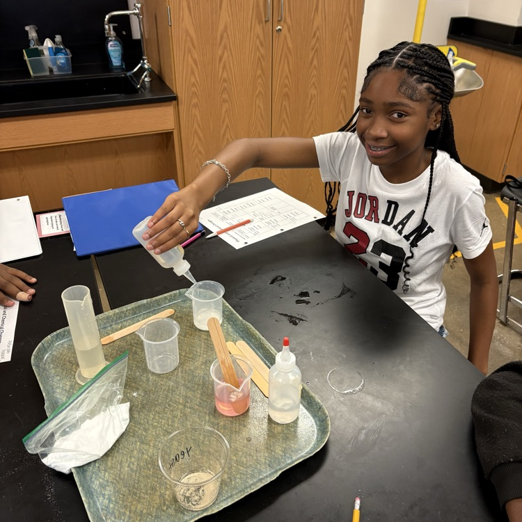 students completing experiment