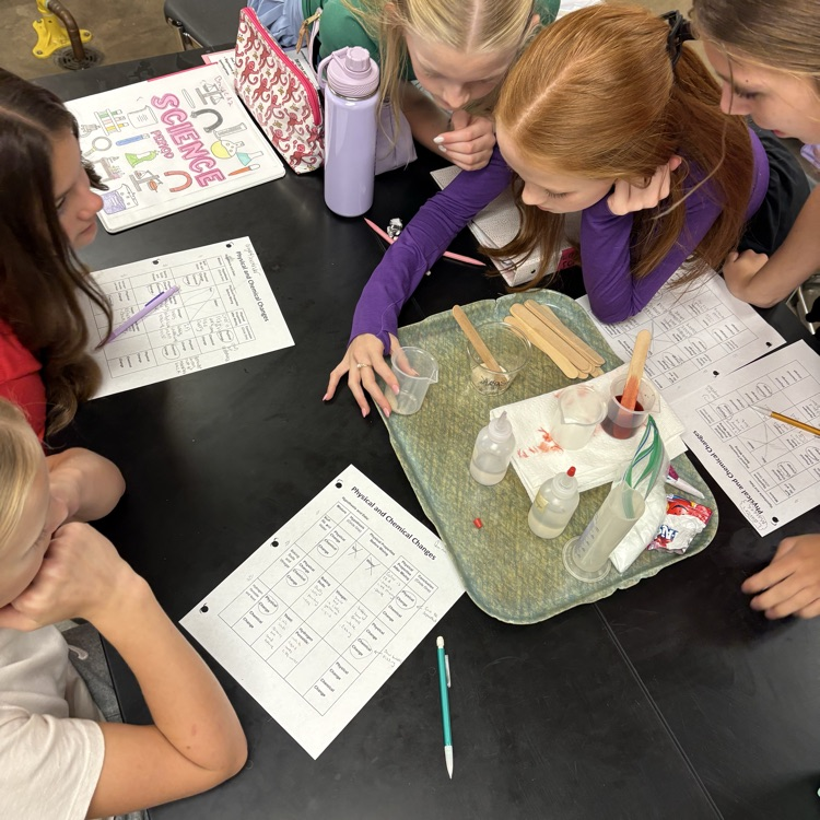 students completing experiment