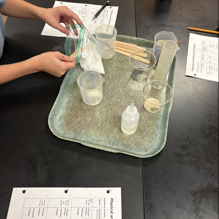 students completing experiment