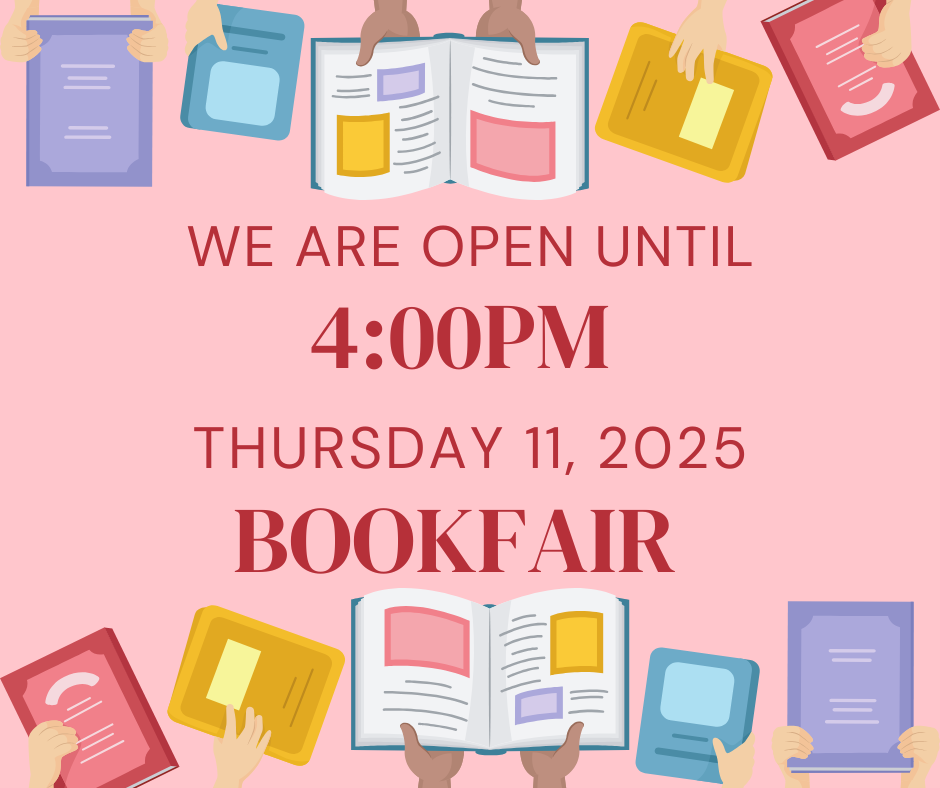 Bookfair open until 4:00pm September 11, 2025