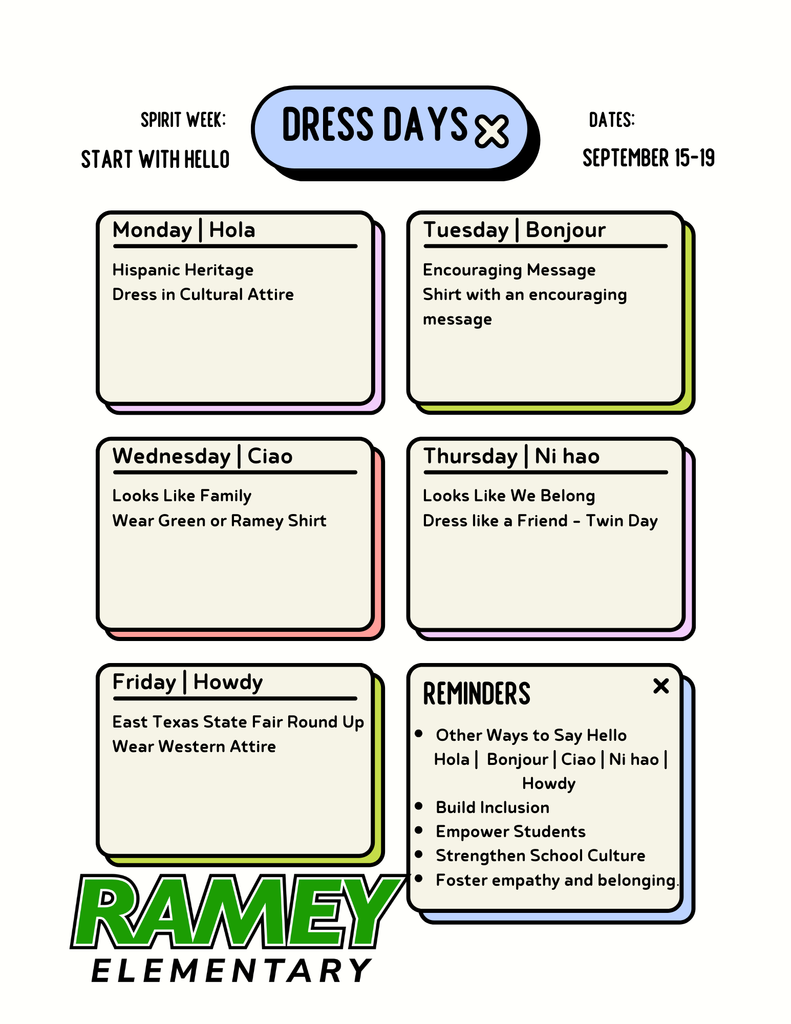 dress days hello week