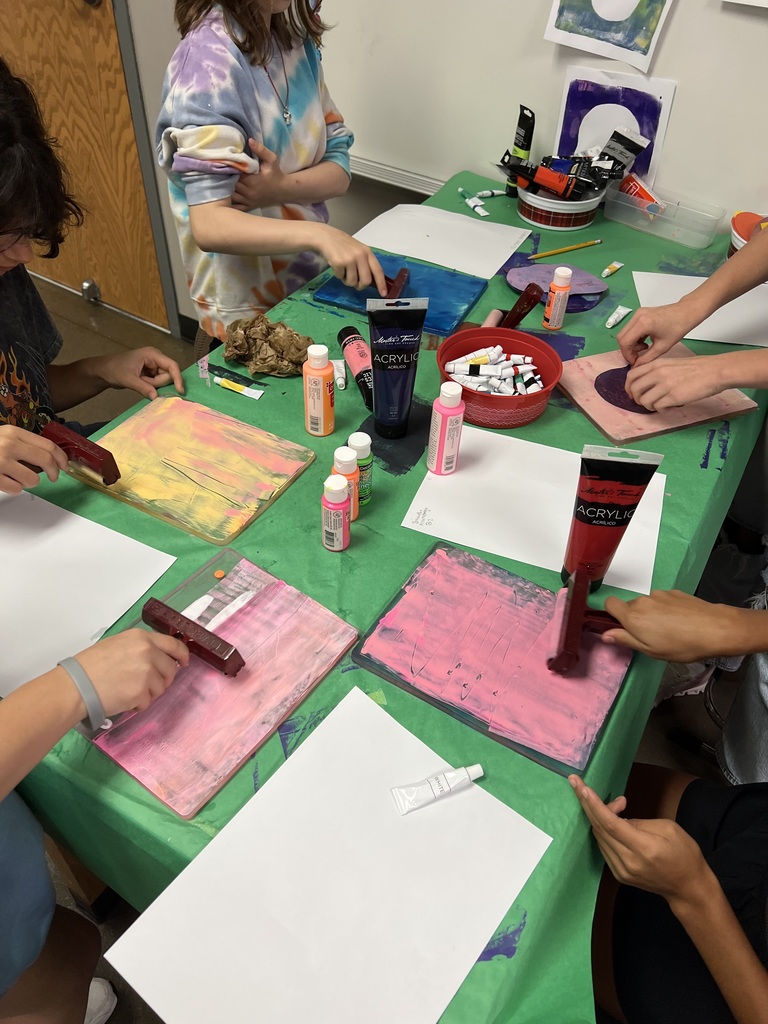 7th grade art has been busy painting this week!