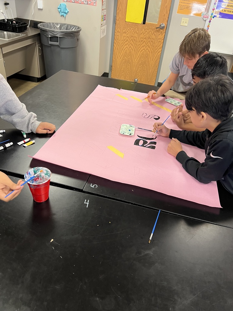 7th grade art has been busy painting this week!