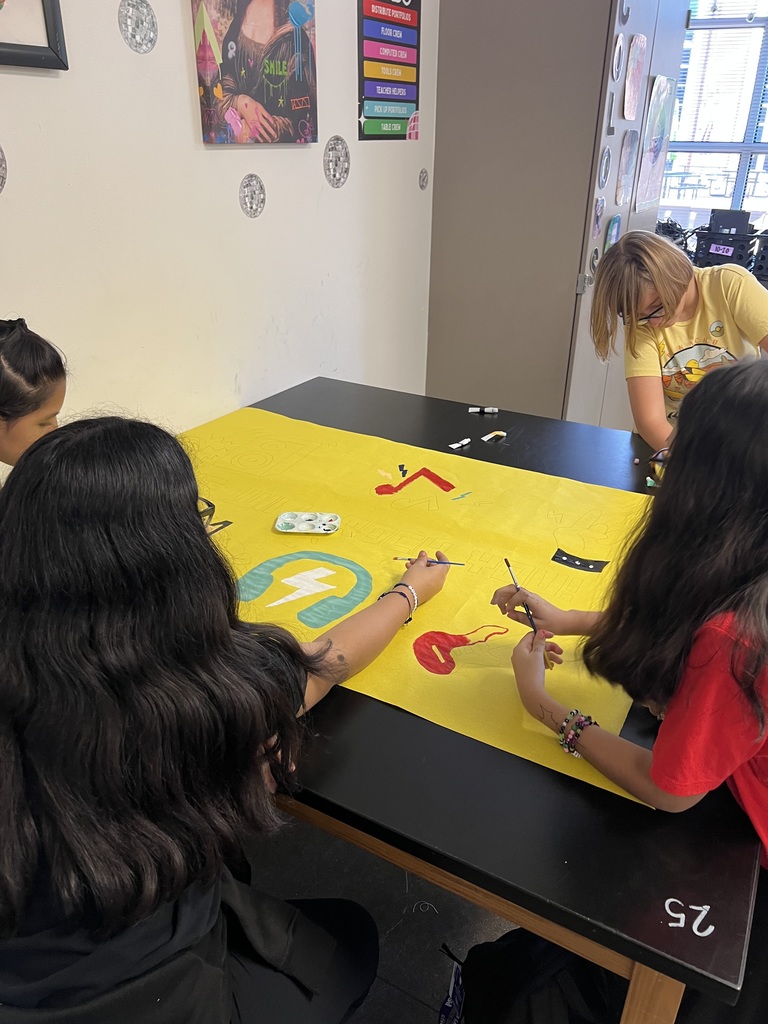 7th grade art has been busy painting this week!