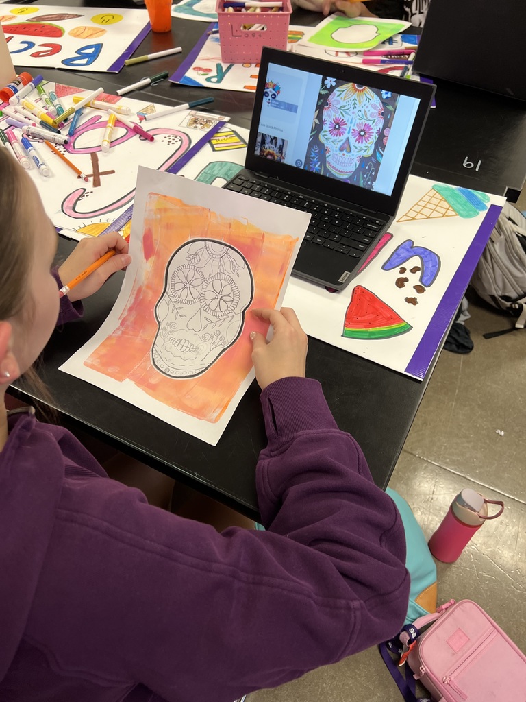 7th grade art has been busy painting this week!