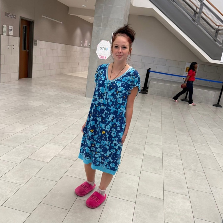 student dressed as old person