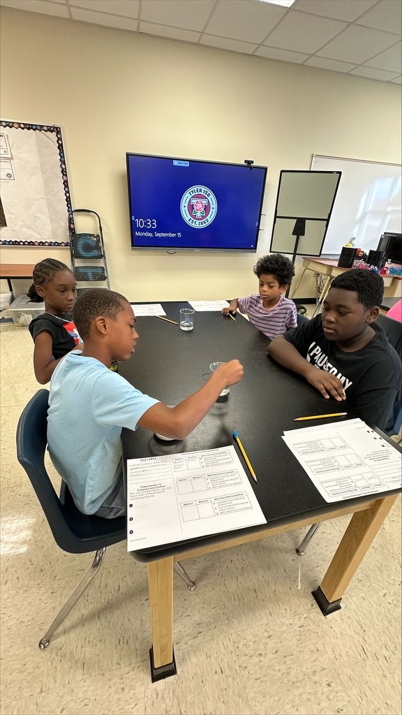 Students working wqith mixtures and solutions 