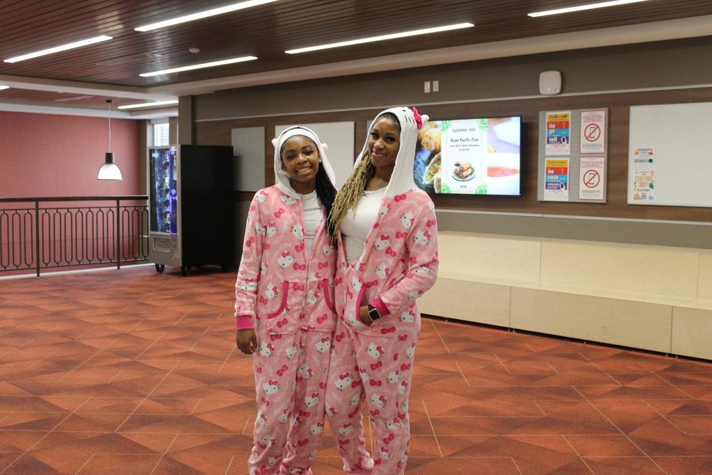 Tyler Legacy staff and students matching for twin day for HoCo spirit week