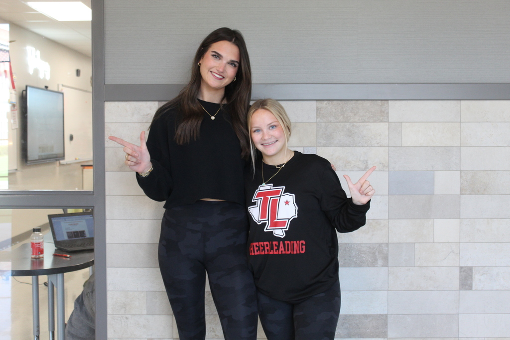 Tyler Legacy staff and students matching for twin day for HoCo spirit week