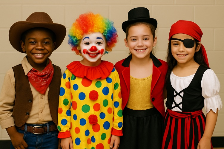 kids dressed in costumes