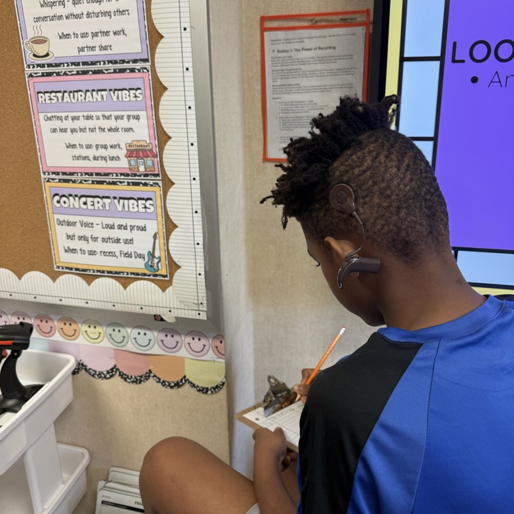 students working at reading stations 