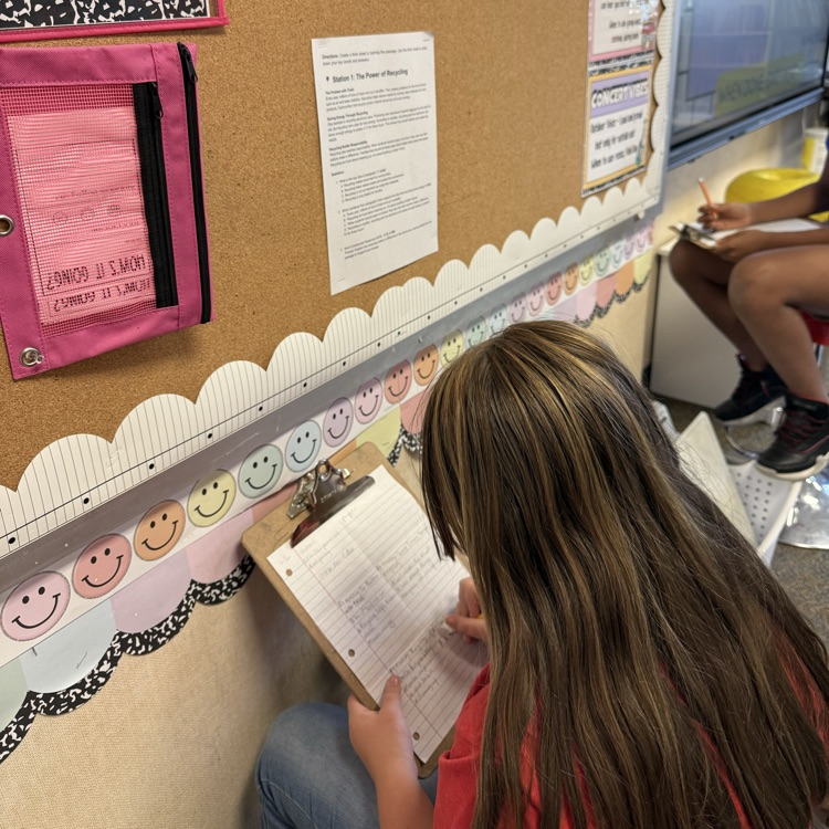 students working at reading stations 