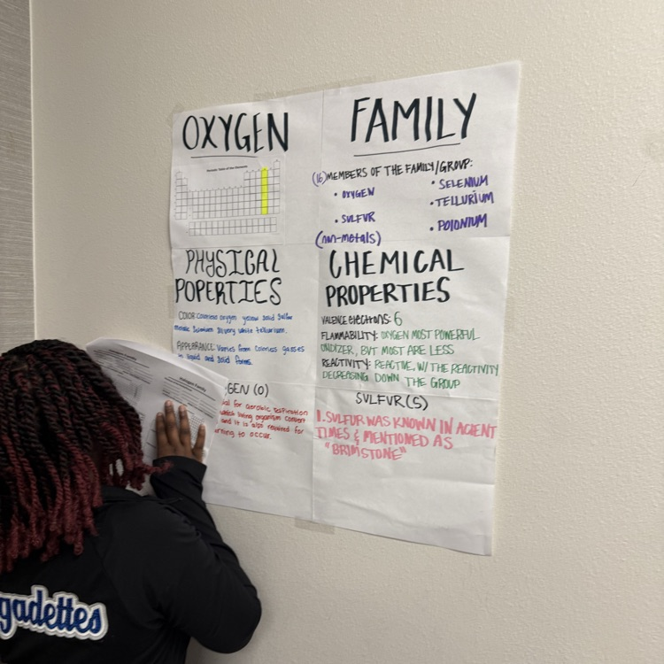 student looking at poster 