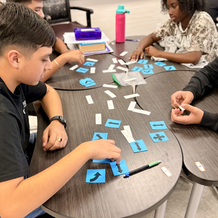 students working with concept maps
