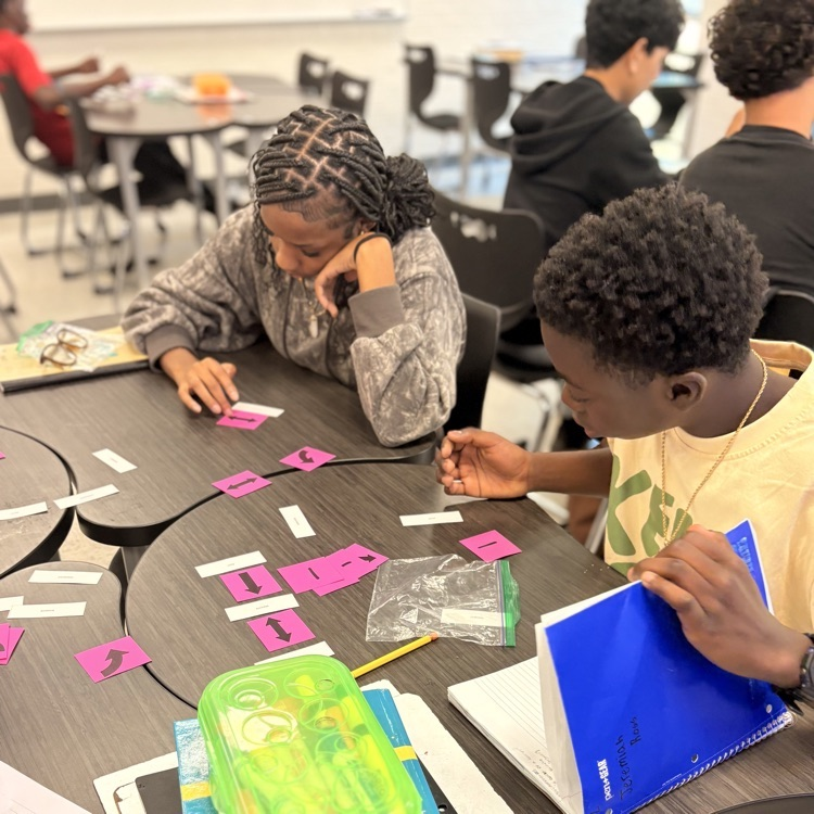 students working with concept maps