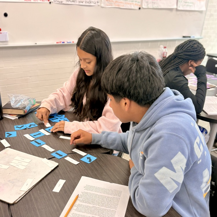 students working with concept maps