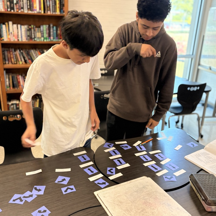 students working with a concept map